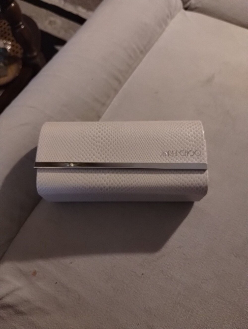 Jimmy Choo Beige Leather Sunglass Case - Picture 2 of 5